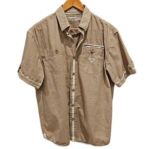 Parish Nation Mens Short Sleeve Button front shirt, size 2XL
